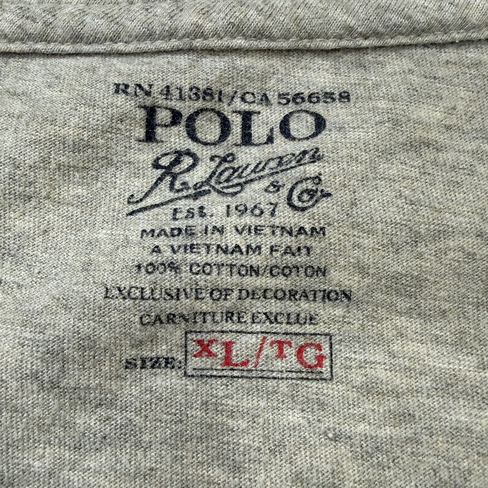 Polo Ralph Lauren T Shirt Mens XL Gray Pony Logo Cotton‎ Classic Fit Tee - Picture 3 of 8